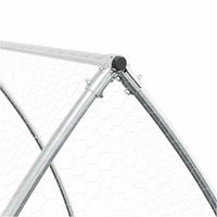 HKM-9106365 Spacious Silver Galvanized Steel Chicken Coop - Ideal for Hens, Ducks, and Small Animals