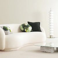 HKM-910675 Art Moss Green Decorative Pillow for Living Room - 50cm Diameter Cushion