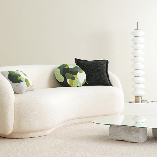 HKM-910675 Art Moss Green Decorative Pillow for Living Room - 50cm Diameter Cushion