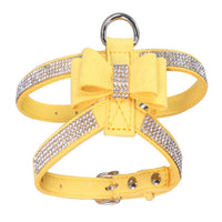 HKM-9107005 Sparkling Rhinestone Pet Harness for Dogs and Cats - Velvet Material, Multiple Sizes Available