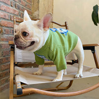 HKM-9107133 Cozy Blue Bear Dog Sweater for Pugs and Corgis - Autumn/Winter Wear