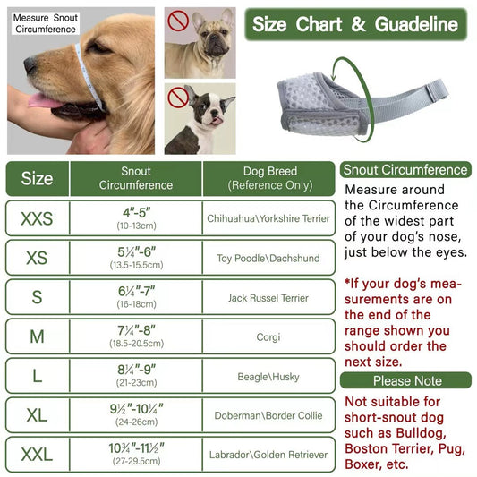 HKM-9108029 Breathable Mesh Dog Muzzle for Medium Dogs - Adjustable Fit for Biting and Barking