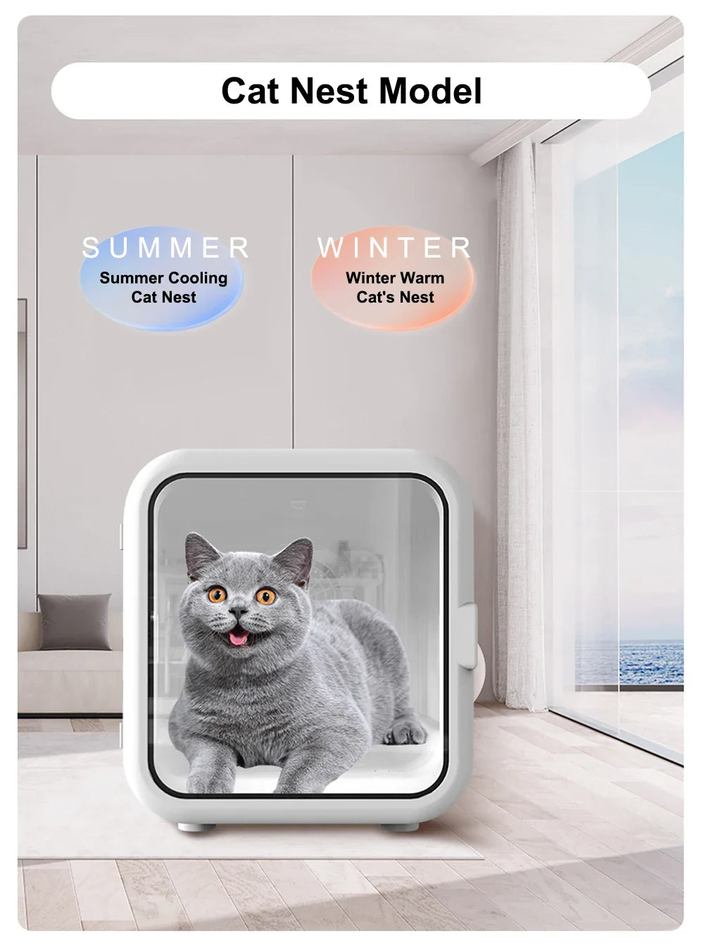HKM-910803 65L Capacity Temperature-Controlled Air Drying Box for Small to Medium Dogs and Cats