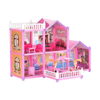 HKM-910803 Pink Miniature Play House Furniture Set for Girls, Ages 3+, Pretend Play Villa Toys