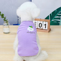 HKM-9110333 Embroidered Cotton Dog Vest in Pink, Yellow, and Purple – Sizes S to XXL