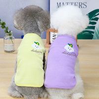 HKM-9110333 Embroidered Cotton Dog Vest in Pink, Yellow, and Purple – Sizes S to XXL
