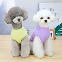 HKM-9110333 Embroidered Cotton Dog Vest in Pink, Yellow, and Purple – Sizes S to XXL