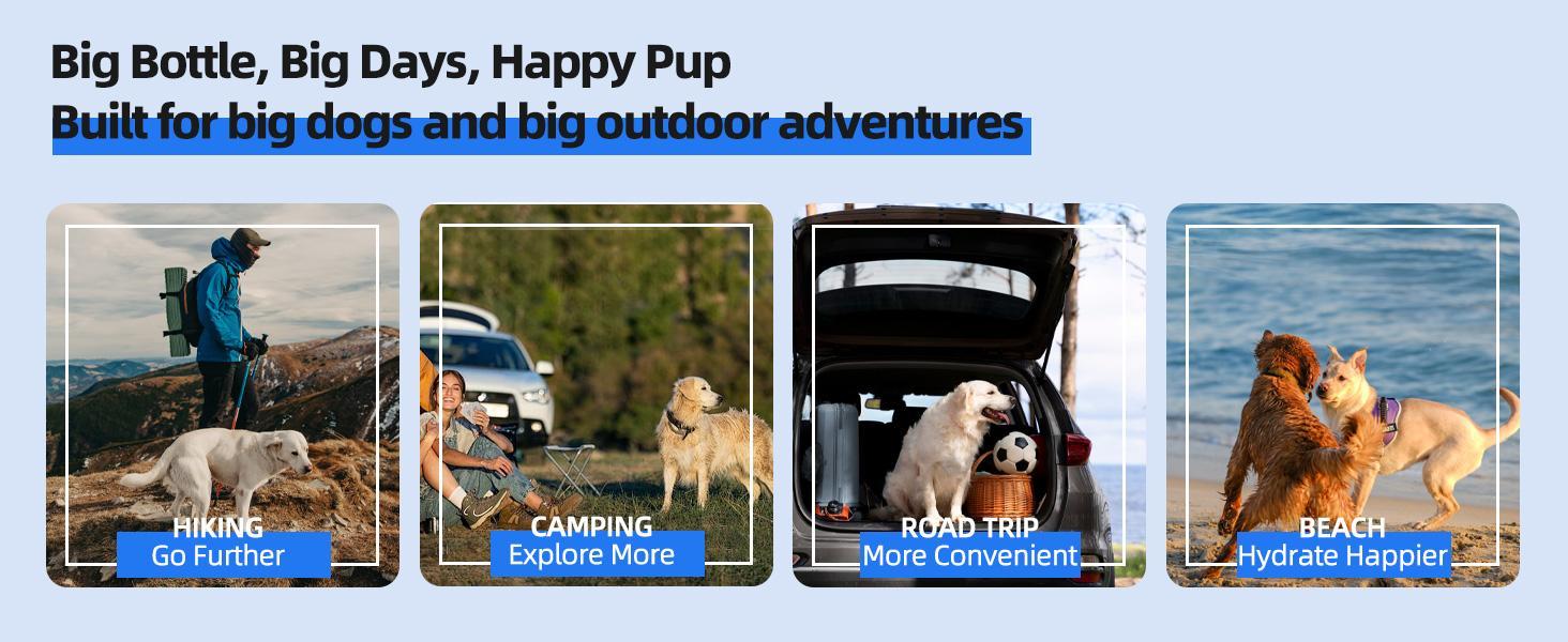HKM-9110589 Portable Dog Water Bottle with Pull-out Bowl ¨C Ideal for Outdoor Activities, Road Trips, and Parks
