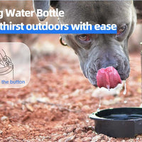 HKM-9110589 Portable Dog Water Bottle with Pull-out Bowl ¨C Ideal for Outdoor Activities, Road Trips, and Parks