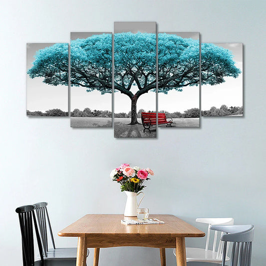 HKM-911123 Modern 5-Piece Canvas Artwork of Trees for Contemporary Home Decor
