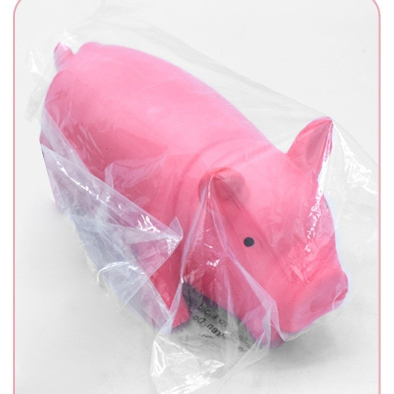 HKM-9112125 Long Lasting Latex Pig Toy for Small, Medium and Large Dogs - 19cm, Medium Pink