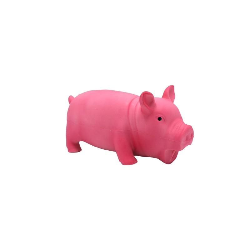 HKM-9112125 Long Lasting Latex Pig Toy for Small, Medium and Large Dogs - 19cm, Medium Pink