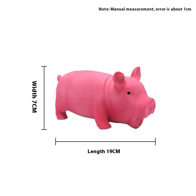 HKM-9112125 Long Lasting Latex Pig Toy for Small, Medium and Large Dogs - 19cm, Medium Pink