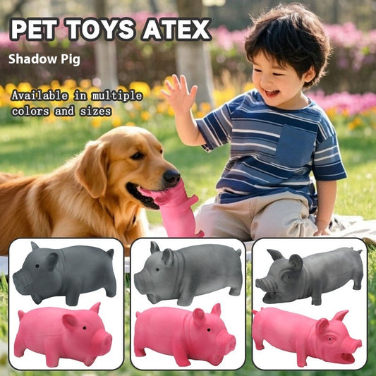 HKM-9112125 Long Lasting Latex Pig Toy for Small, Medium and Large Dogs - 19cm, Medium Pink