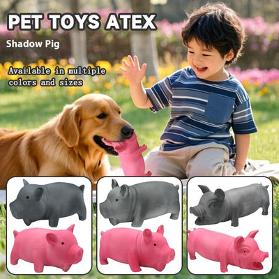 HKM-9112125 Long Lasting Latex Pig Toy for Small, Medium and Large Dogs - 19cm, Medium Pink