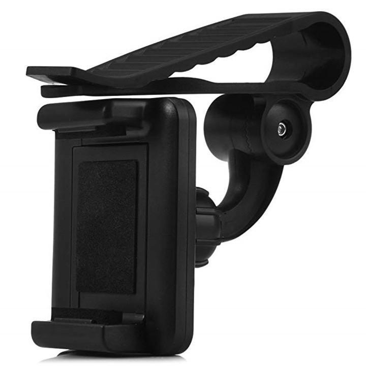 HKM-911251 Car Sun Visor Phone Mount for Universal Mobile Devices - Adjustable Clip for 35-90mm Widths, High Stability and Safe Viewing