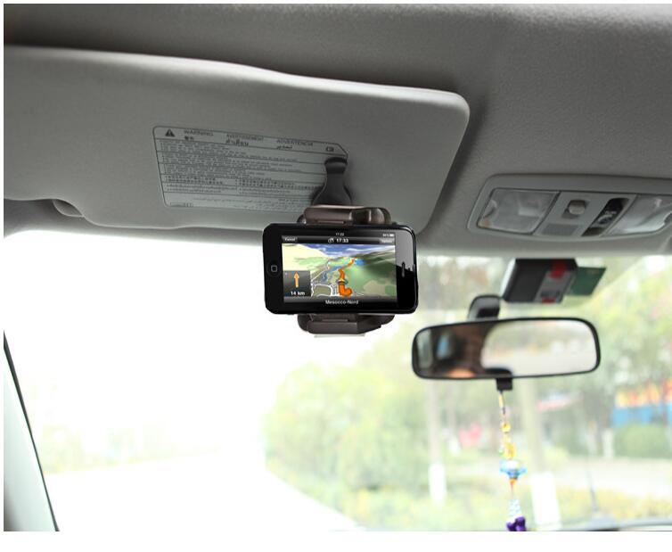 HKM-911251 Car Sun Visor Phone Mount for Universal Mobile Devices - Adjustable Clip for 35-90mm Widths, High Stability and Safe Viewing