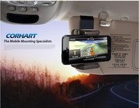 HKM-911251 Car Sun Visor Phone Mount for Universal Mobile Devices - Adjustable Clip for 35-90mm Widths, High Stability and Safe Viewing