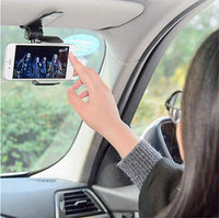 HKM-911251 Car Sun Visor Phone Mount for Universal Mobile Devices - Adjustable Clip for 35-90mm Widths, High Stability and Safe Viewing
