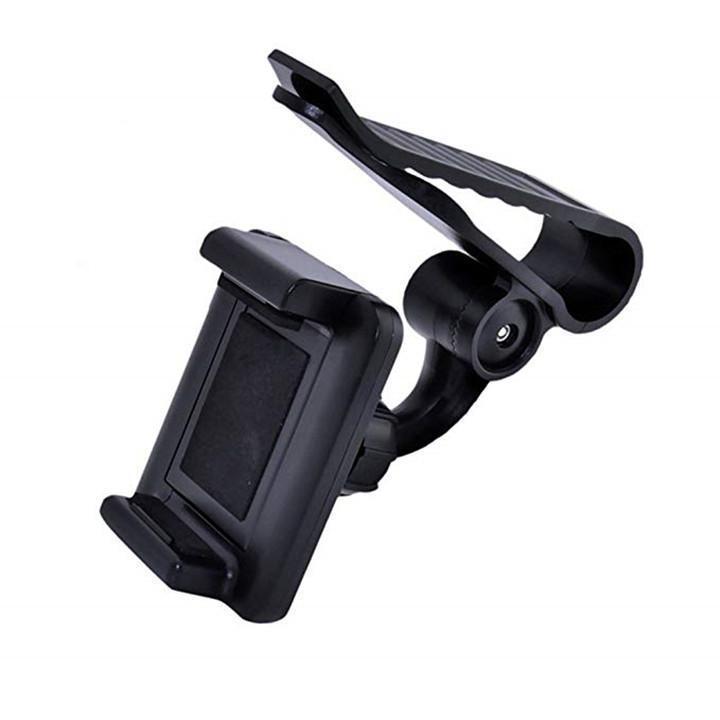 HKM-911251 Car Sun Visor Phone Mount for Universal Mobile Devices - Adjustable Clip for 35-90mm Widths, High Stability and Safe Viewing