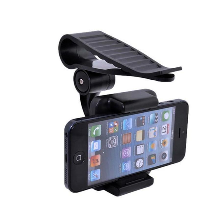HKM-911251 Car Sun Visor Phone Mount for Universal Mobile Devices - Adjustable Clip for 35-90mm Widths, High Stability and Safe Viewing