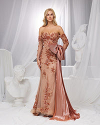 HKM-911251 Elegant Brown Evening Dress for Women - Style EZ25184