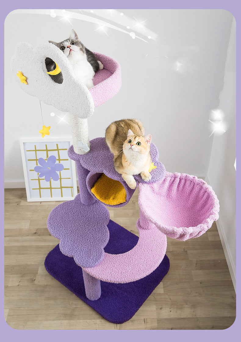 HKM-9113789 Multi-Level Cat Climbing Frame with Sisal Post and Interactive Ball