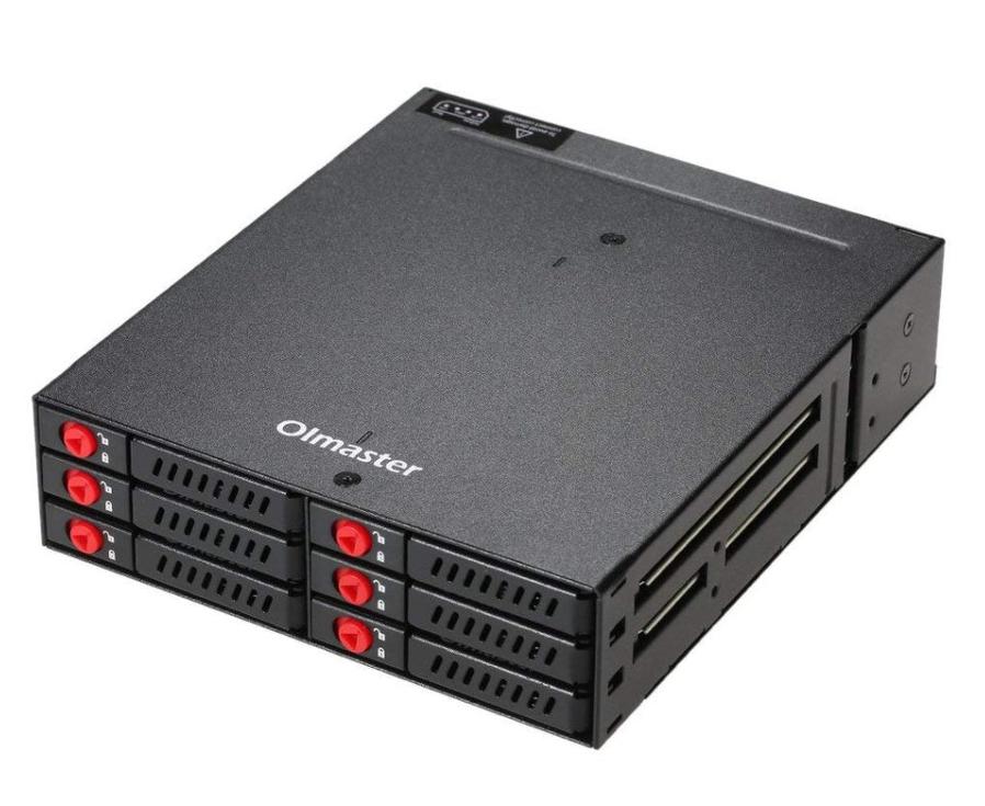 HKM-911379 6 Bay 2.5-Inch SATA Hard Disk Enclosure with Built-In Optical Drive Bay and Cooling Fan
