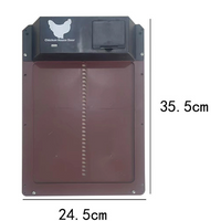 HKM-9114173 Automatic Chicken Coop Pet Door in Brown and Red Plastic