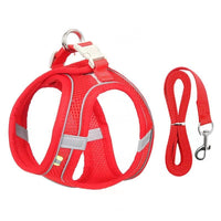 HKM-9114301 Universal Breathable Mesh Reflective Adjustable Pet Harness with 1.5m Rope - Available in Multiple Colors