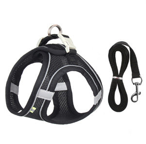 HKM-9114301 Universal Breathable Mesh Reflective Adjustable Pet Harness with 1.5m Rope - Available in Multiple Colors