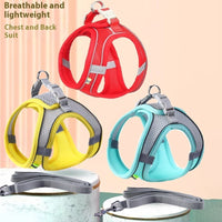 HKM-9114301 Universal Breathable Mesh Reflective Adjustable Pet Harness with 1.5m Rope - Available in Multiple Colors