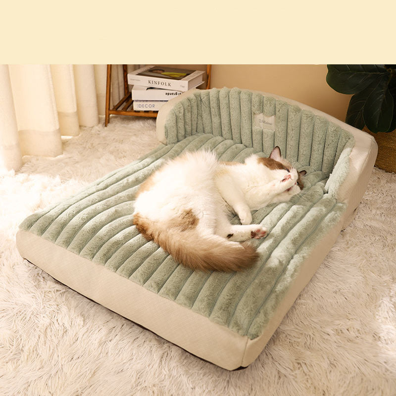 HKM-9114557 Cozy Polyester Winter Pet Mattress for Cats and Dogs in Green