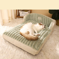 HKM-9114557 Cozy Polyester Winter Pet Mattress for Cats and Dogs in Green
