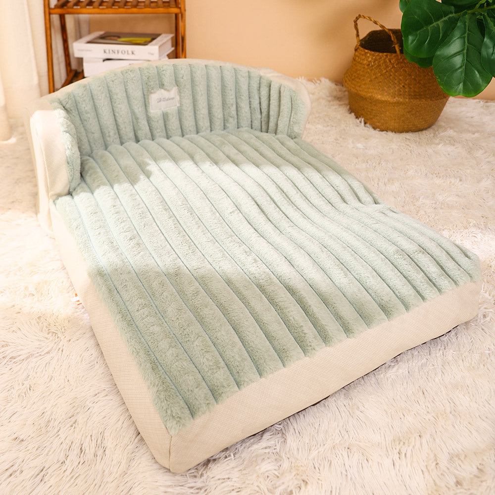 HKM-9114557 Cozy Polyester Winter Pet Mattress for Cats and Dogs in Green
