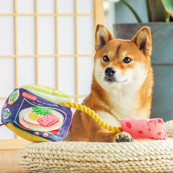 HKM-9115325 Bite-Resistant Luncheon Meat Pet Toy for Cats and Dogs - Cotton Rope Chewing Puzzle with Sound