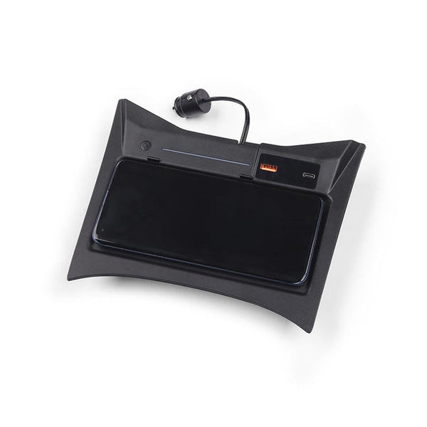 HKM-911571 Fast Wireless Car Charger with PD and USB Output, Universal Compatibility, 15W Charging Power