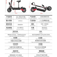 HKM-911571 Foldable Electric Scooter with 6000W Dual Motors, 38Ah Battery, 120km Range, Off-Road Capabilities