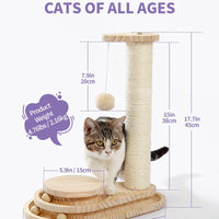 HKM-9115965 Indoor Multi-Activity Cat Playground with Scratch Post, Soft Groomer, and Ball Track
