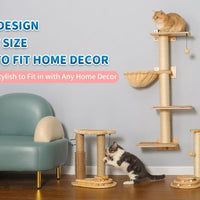 HKM-9115965 Indoor Multi-Activity Cat Playground with Scratch Post, Soft Groomer, and Ball Track