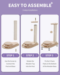 HKM-9115965 Indoor Multi-Activity Cat Playground with Scratch Post, Soft Groomer, and Ball Track