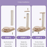 HKM-9115965 Indoor Multi-Activity Cat Playground with Scratch Post, Soft Groomer, and Ball Track