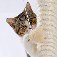 HKM-9115965 Indoor Multi-Activity Cat Playground with Scratch Post, Soft Groomer, and Ball Track