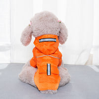HKM-9116861 Double-Layered Hooded Dog Raincoat with Pockets in Fluorescent Colors