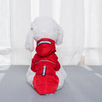 HKM-9116861 Double-Layered Hooded Dog Raincoat with Pockets in Fluorescent Colors