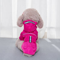 HKM-9116861 Double-Layered Hooded Dog Raincoat with Pockets in Fluorescent Colors