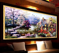 HKM-911699 Mona Lisa Garden Cottage Cross Stitch Art for Small Living Landscapes