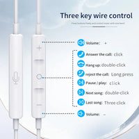 HKM-911699 Wired Stereo Earbuds with Microphone and Volume Control for 3.5mm Devices