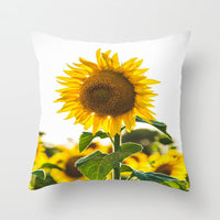 HKM-911763 Peach Skin Cushion Cover with Plant Pattern - 45x45cm Pillow Cover
