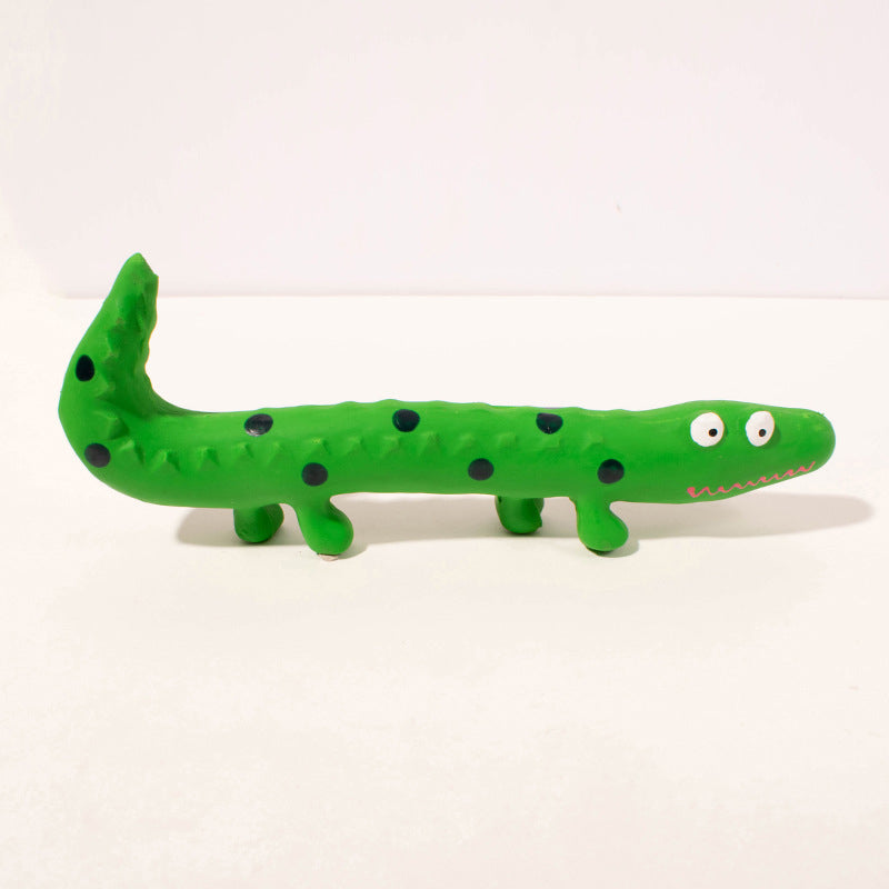 HKM-9117757 Interactive Lizard Shaped Dog Chew Toy for Aggressive Chewers - Squeaky, Durable, and Teeth-Cleaning Fun for All Breeds